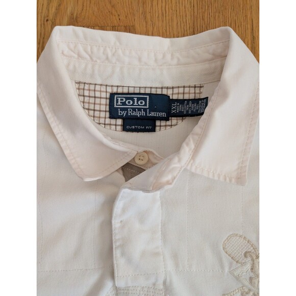 Vintage Polo Ralph Lauren Rugby Style Shirt Tennis Logo Mens 2XL Custom Fit - Picture 7 of 10